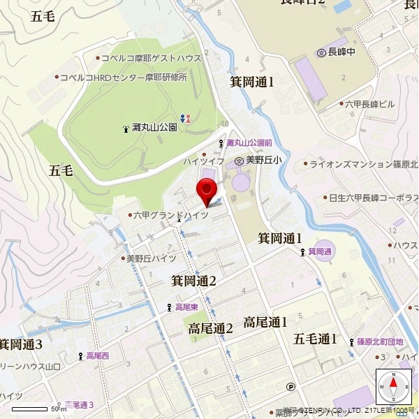 神戸市灘区箕岡通１丁目 現地案内図