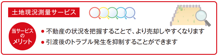 売主さまへの【土地現況測量サービス】のメリット
