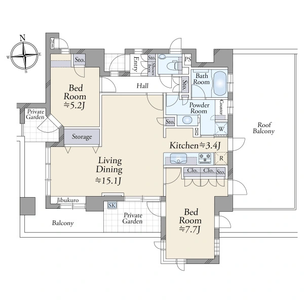 サンクタス下落合ミュゼオ・コートＡ 間取図