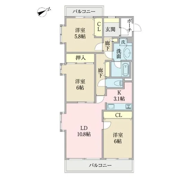 ダイアパレス千葉県庁前 間取図