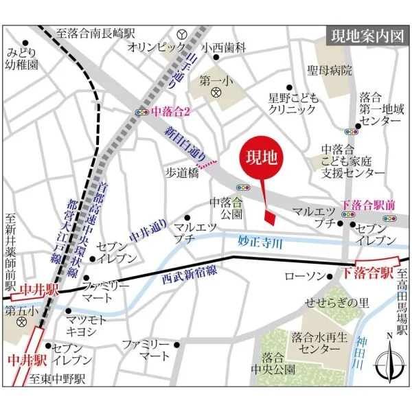 サンクタス下落合ミュゼオ・コートA 現地案内図