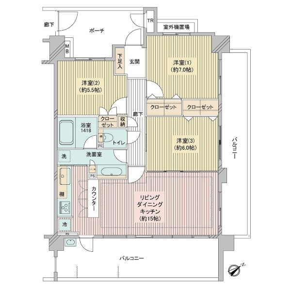 ラヴィドール元住吉 間取図