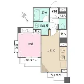 3階部分・角住戸。各居室がバルコニーに面し、洋室は2面採光。張りが少ない使い勝手の良い間取りです。