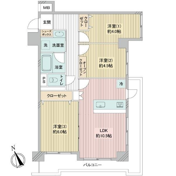 グリーンコーポ淵野辺 間取図