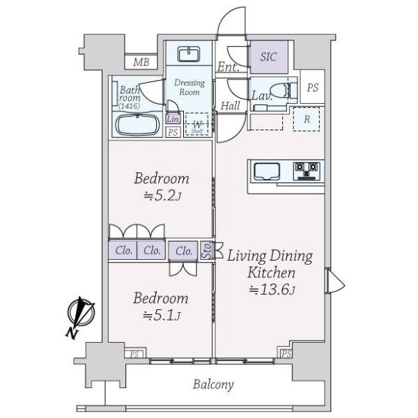 クレヴィア新宿若松町 間取図