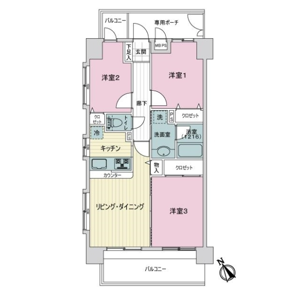 ライオンズマンション横浜星川 間取図