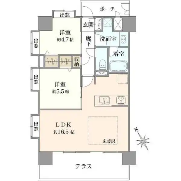 ライオンズヴィアーレ調布 間取図