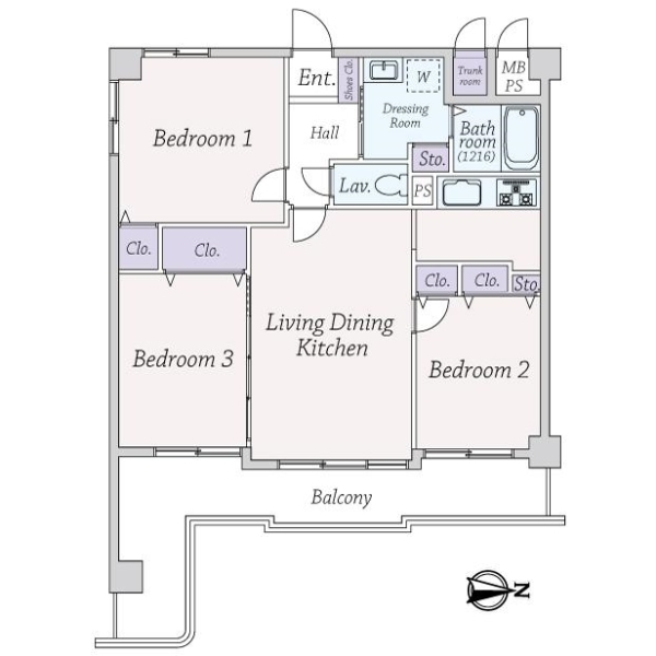 ライオンズマンション東花園 間取図