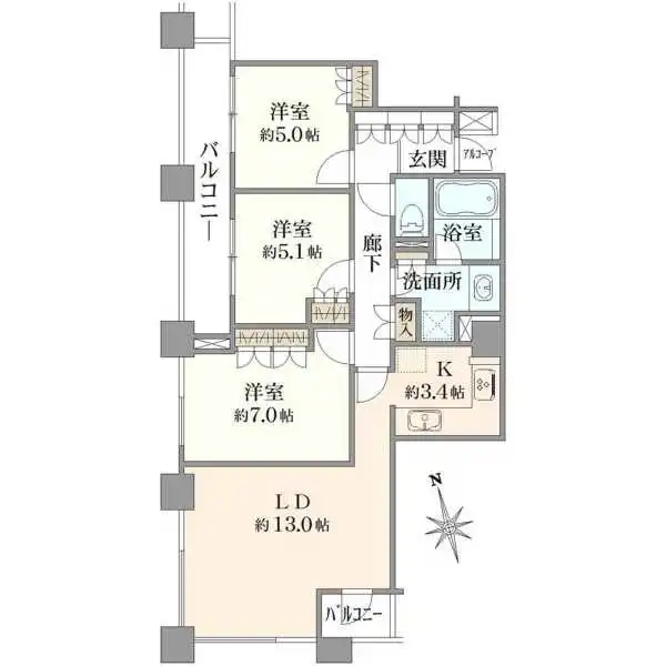 グレーシアタワーズ所沢タワー棟 間取図