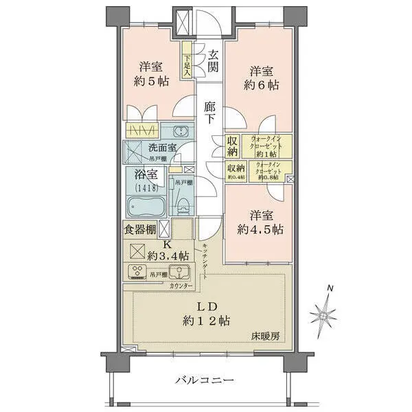 ザ・パークハウス経堂レジデンス 間取図