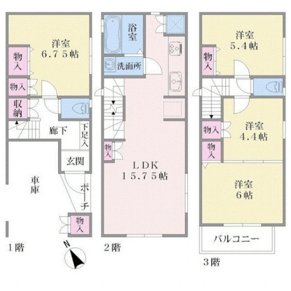 横浜市鶴見区下野谷町４丁目 間取図