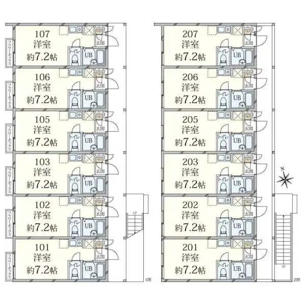 川崎市川崎区渡田新町3丁目 一棟アパート 間取図