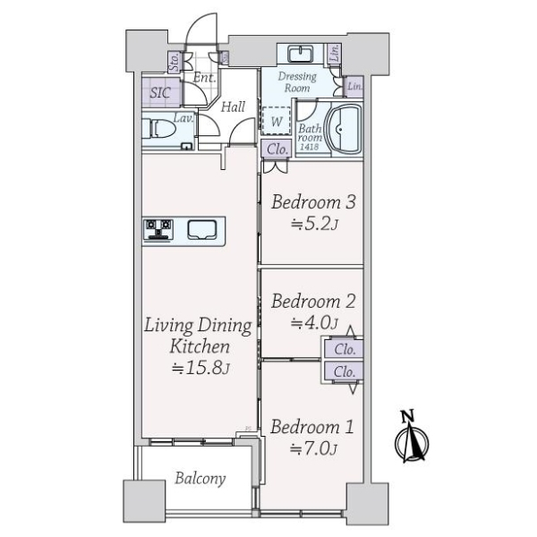 富久クロスコンフォートタワー 間取図