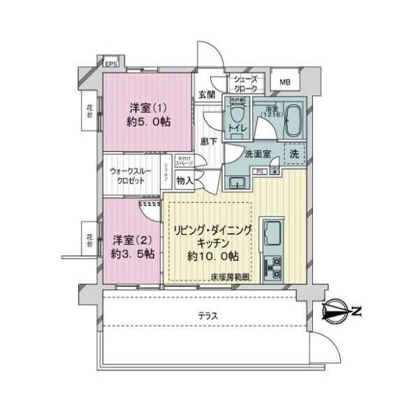 クリオ武蔵小杉ガーデンマークス 間取図