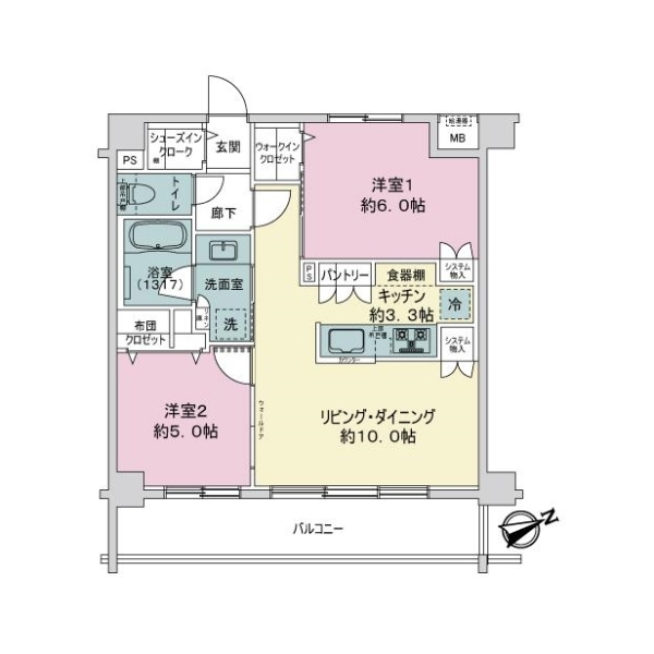 エクセレントシティ古淵２ディアフロント 間取図