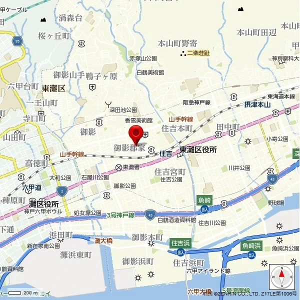 神戸市東灘区住吉本町２丁目 現地案内図