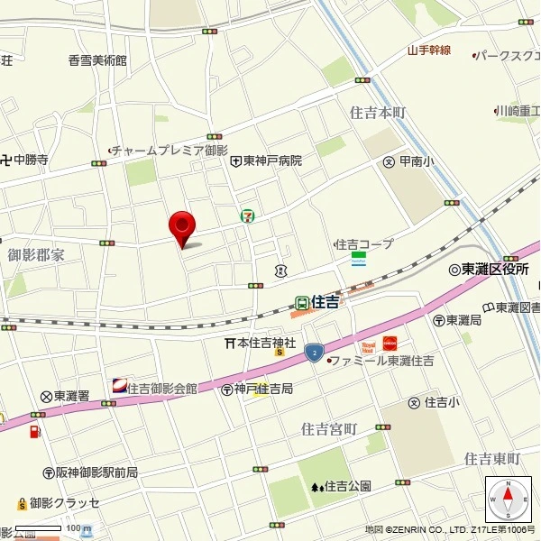 神戸市東灘区住吉本町２丁目 現地案内図