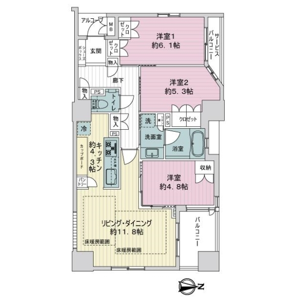 ローレルコート御所南 間取図