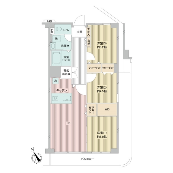 鶴見ハイライズ 間取図