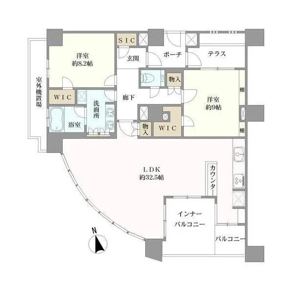 ＨＩＢＡＲＩ　ＴＯＷＥＲ 間取図