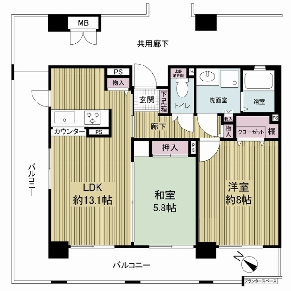 アスタ新長田タワーズコート６番館コート棟 間取図