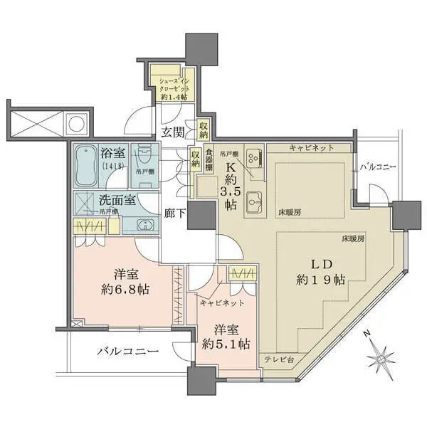 ザ・パークハウス西新宿タワー６０ 間取図