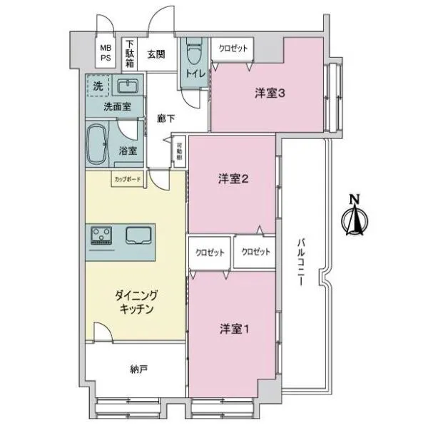 エスエスケーグリーンパーク仲町 間取図