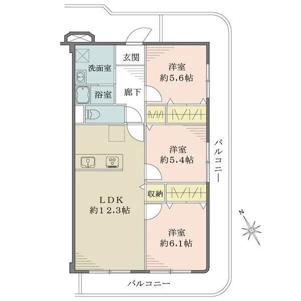 ソフトタウンニュー谷津遊園 間取図