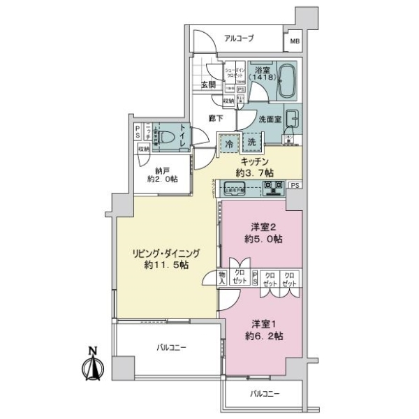 アトラス調布南棟 間取図
