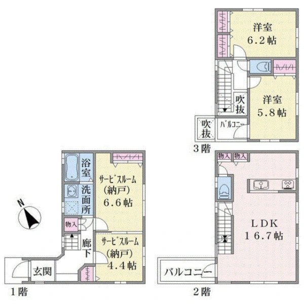 川崎市幸区南加瀬１丁目 間取図