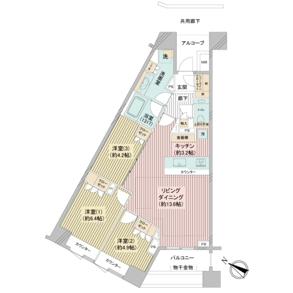 パークハウス東中野リヴゴーシュ 間取図