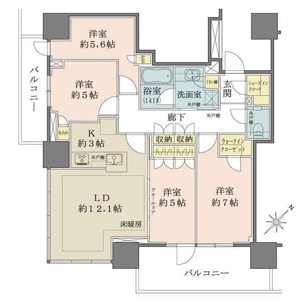 プラウドタワー相模大野クロス 間取図