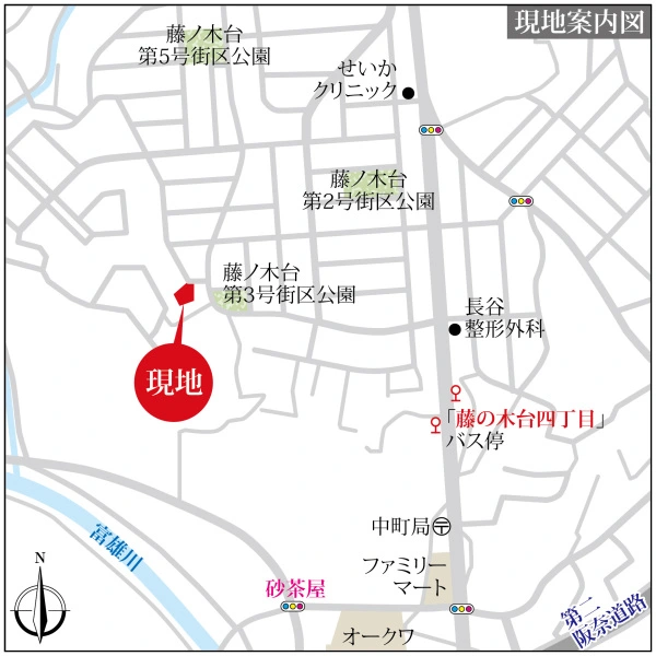 奈良市藤ノ木台２丁目 現地案内図