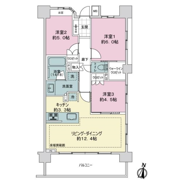 ライオンズ綾瀬グランフォート 間取図