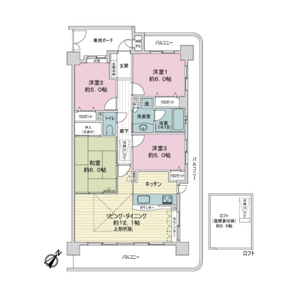 ライオンズマンション保呂公園第３ 間取図