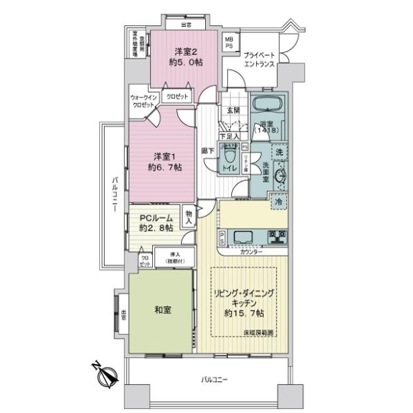 ライオンズマンションセントワーフ横濱 間取図