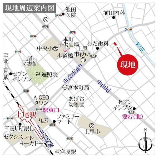 上尾市本町2丁目 現地案内図