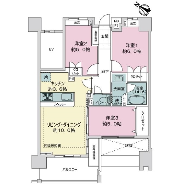 ライオンズ北浦和フレアコート 間取図