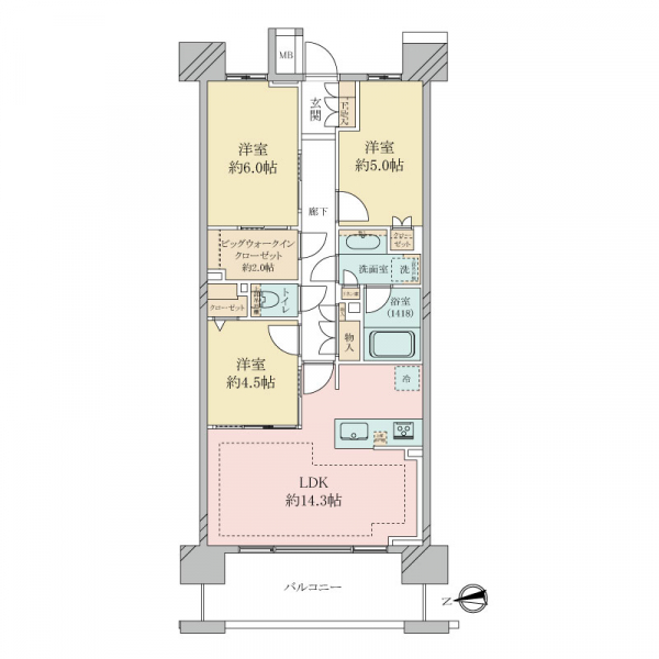 クレストプライムレジデンスパーク五番街 間取図
