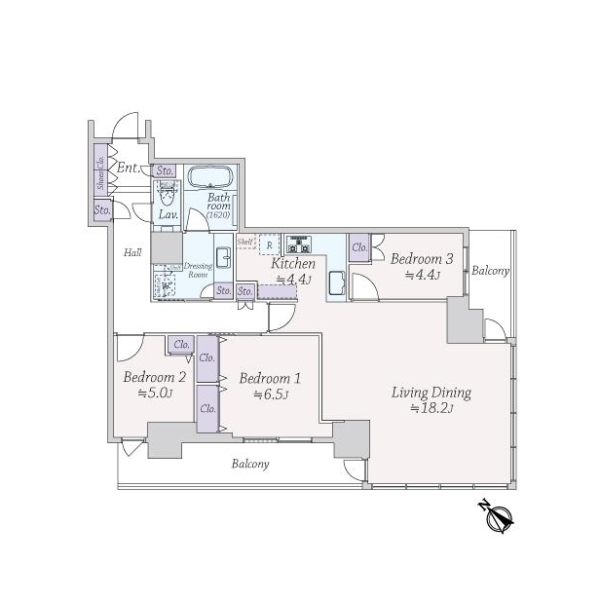 パークタワー芝浦ベイワード　オーシャンウィング 間取図