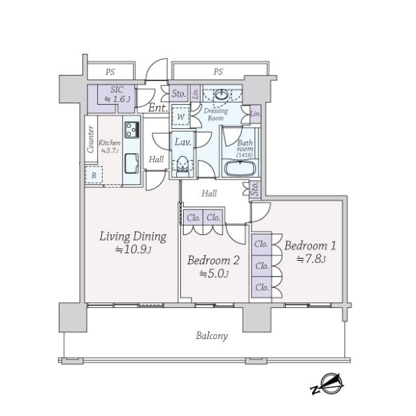 パークタワー品川ベイワード 間取図