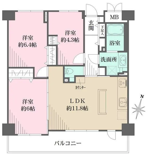 伊勢佐木南パークハウス 弐番館 間取図