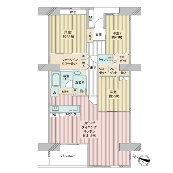 ビュープラザセンター北３−８号棟 間取図