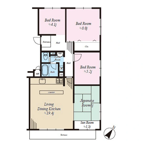 百合ヶ丘サニーフラット 間取図