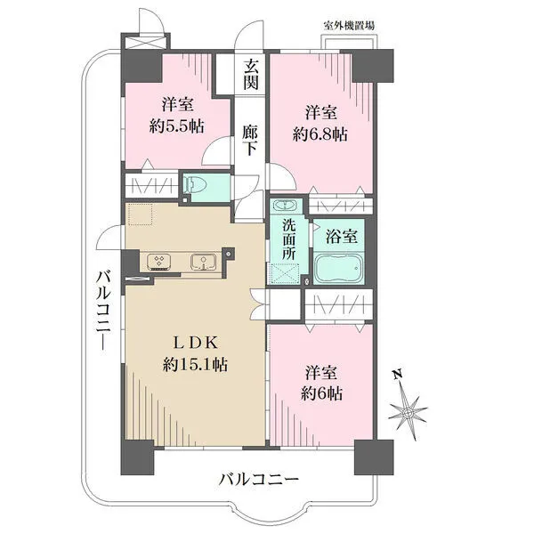 ロータリーマンション西大津ＩＩＩ番館 間取図