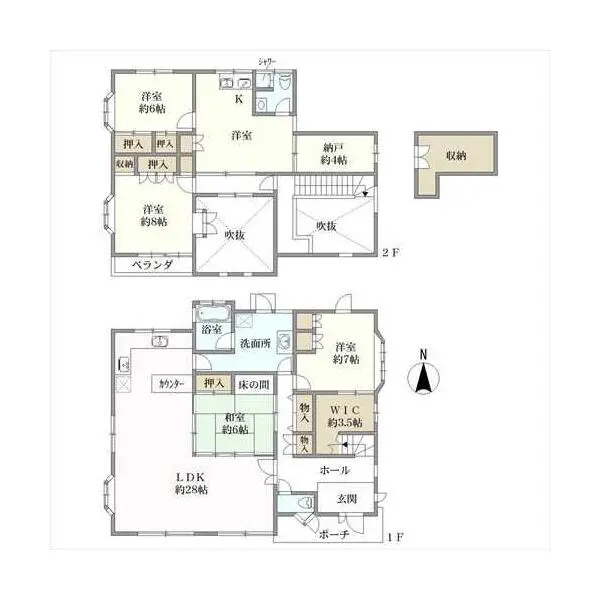 京都市西京区大枝北沓掛町２丁目 間取図