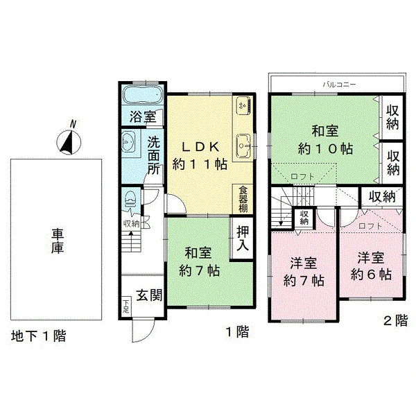 向日市鶏冠井町大極殿 間取図