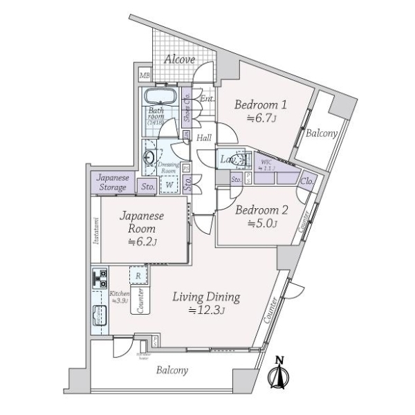 シティハウス世田谷千歳台 間取図