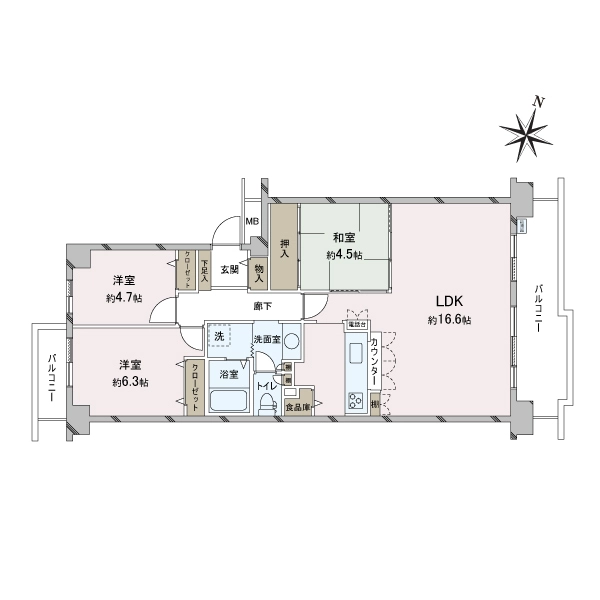 西神中央ウェステージ弐番館 間取図
