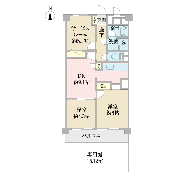 南幸第２ＫＳマンション　　Ａ棟 間取図